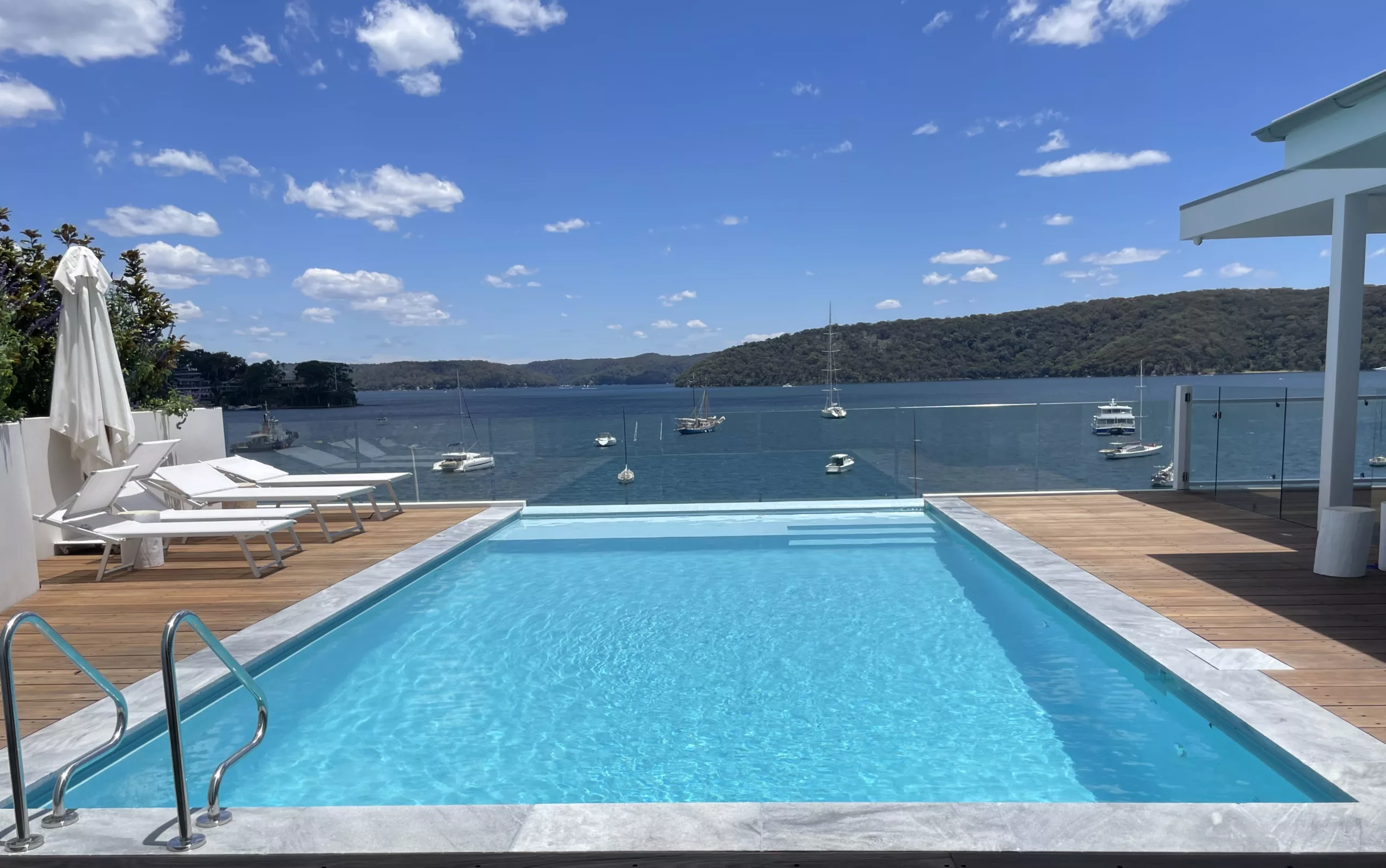Toughened laminated frameless glass balustrade / pool fence