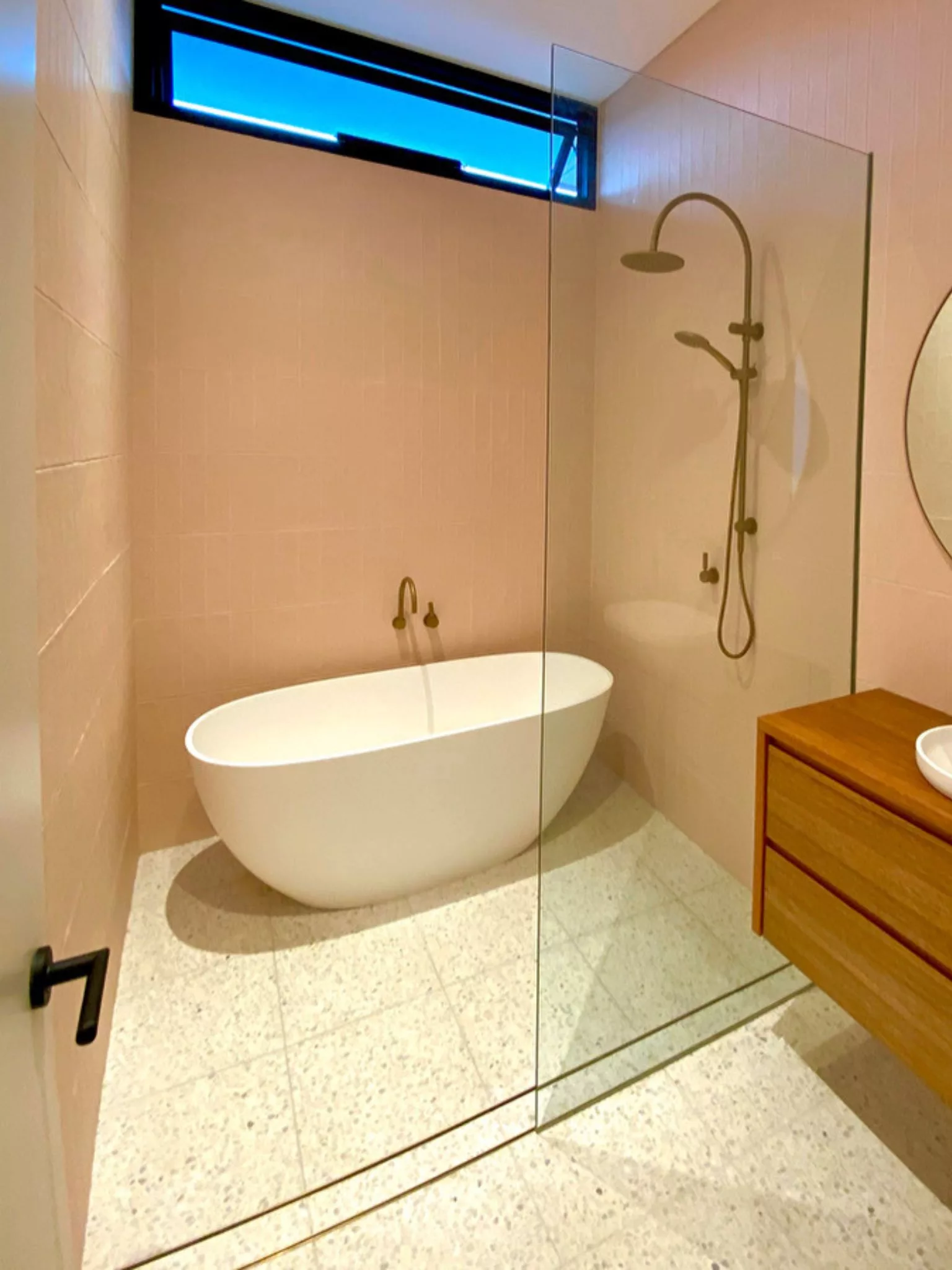 Frameless glass fixed panel shower screen